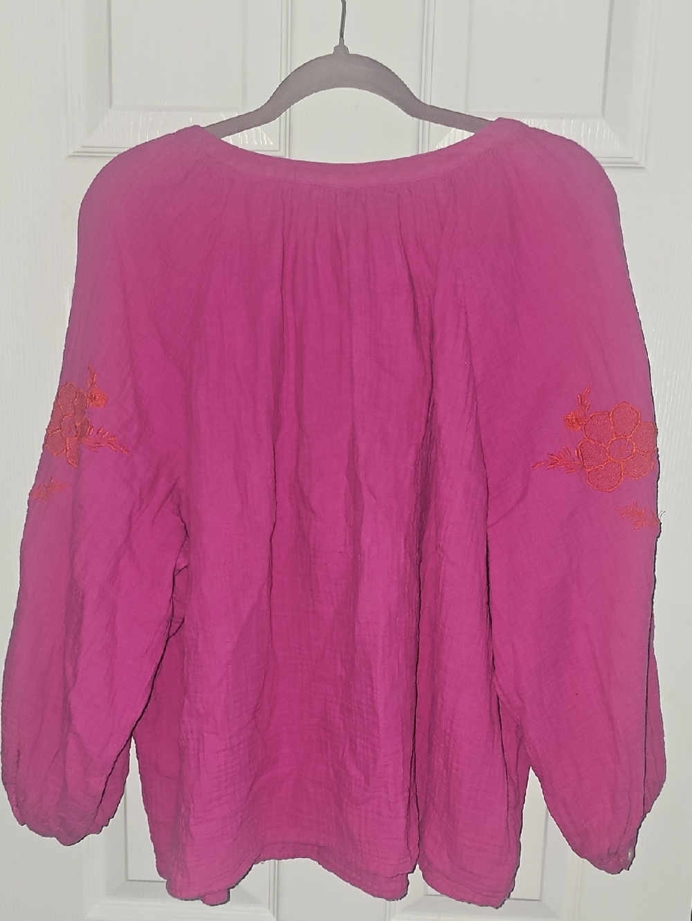 Style & Co, Pink Embroidered Peasant Blouse Size 3X - Picture 8 of 9